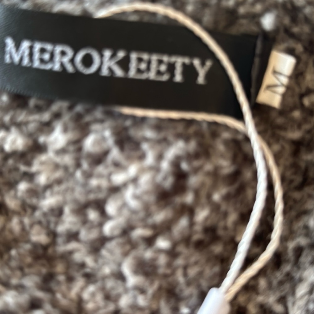 Merokeety Colorblock Charcoal & White Sherpa Quarter Zip Pullover Size Medium - Picture 12 of 13